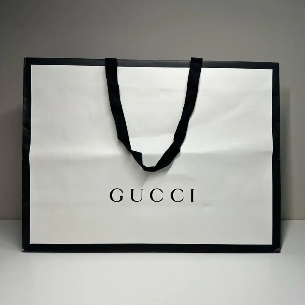 Gucci | Large Gift Bag | White/Black | 18.75 W x 14 H x 6.75 D inch